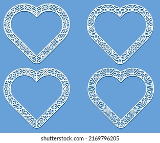 Marco de encaje de papel de corte láser, ilustración vectorial. Fotograma de corte ornamental, plantilla para cortar. Resumen de fondo vintage. Elemento para invitación de boda y tarjeta de saludo.