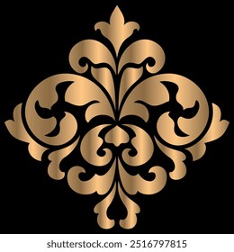 Patrón de corte láser con adorno barroco. Plantilla de la plantilla de Vector para el corte del cnc, paneles decorativos de madera, mandala. Patrón de ornamento redondo dorado de lujo, estilo Mehndi, mandala de lujo.