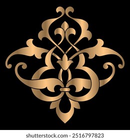 Padrão de corte a laser com ornamento barroco. Modelo de estêncil vetorial para corte cnc, painéis decorativos de madeira, Mandala. Padrão de ornamento redondo dourado de luxo, estilo Mehndi, mandala de luxo.