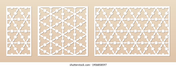 Laser Cut Pattern Set Vector Design Stock Vector (Royalty Free) 1906858597