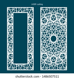 Laser cut pattern template. Wood screen lazer-cut panel. Wall vinyl art decor. Abstract vector template for cutout panels. Canvas cut out.