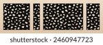 Laser cut pattern. Vector design with leopard skin print, abstract texture. Template for cnc cut, decorative panels of wood, metal, plastic, paper. Trendy  design. Aspect ratio 1:1, 1:4, 3:2, 1:2