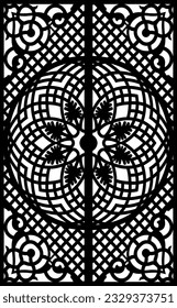 laser cut pattern Vector designs with elegant geometric ornament in Arabesque style, with an abstract floral grid. Template for CNC cutting, decorative panels of wood, metal, plastic.