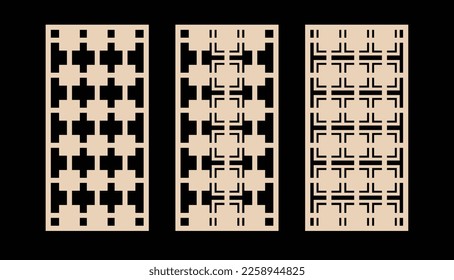 Laser cut patterns. Vector collection of cutting templates with abstract geometric ornament