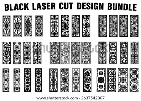 Laser Cut Silhouette Bundle ,Elegant Black Silhouette Laser Cut Design Bundle