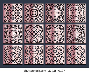 laser cut square coaster vector illustration design bundle