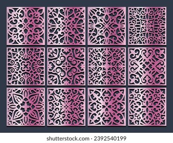 laser cut square coaster vector illustration design bundle