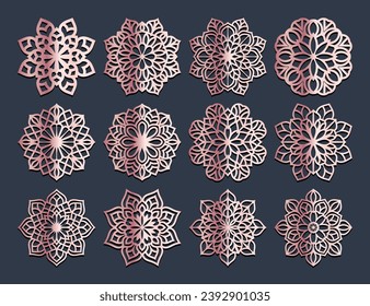 laser cut square coaster vector illustration design bundle