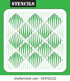 Laser cut template. Allover pattern with succulent plants. Template pattern for decorative panel. 