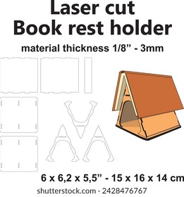 Plantilla de corte láser Soporte de libro suministros de escritorio decoración del hogar artesanías de bricolaje