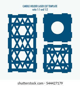 Laser cut template for candle holder. DIY laser cutting template for diy, interior elements, wood carving, paper cutting, scrapbooking..