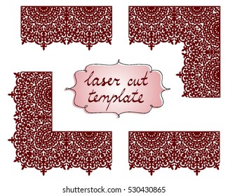 Laser Cut Template. Flourish Lacy Border. Fretwork Frame