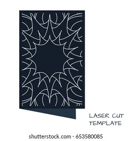 Laser cut template in hand drawn style for wedding invitation and card design. Vector illustration