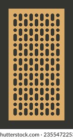 Laser cut template panels set. Die cut geometric pattern rectangle shape for metal , wooden, paper, engraving, stencil. Vector illustration design.