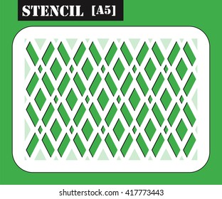 Laser cut template. Stencil. Abstract template pattern with rhombus for decorative panel. Ornament background for design, greeting cards, wallpaper.