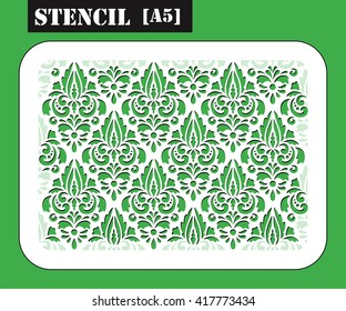 Laser cut template. Stencil. Template pattern for decorative panel. Floral ornament background for design, wedding invitations, greeting cards, wallpaper.