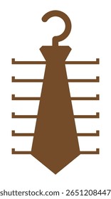 Laser cut tie holder template with angular geometric shape and notched tiers