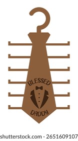 Laser cut tie holder template  in a vertical cascading layout