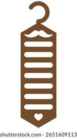 Laser cut tie holder template  in a vertical cascading layout