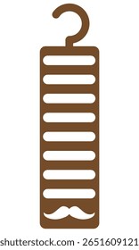 Laser cut tie holder template with angular geometric shape and notched tiers