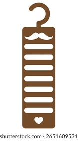 Laser cut tie holder template with angular geometric shape and notched tiers