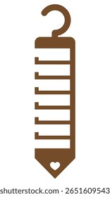 Laser cut tie holder template with angular geometric shape and notched tiers