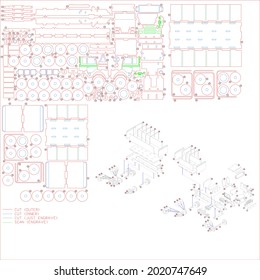 Laser cut truck 3d model