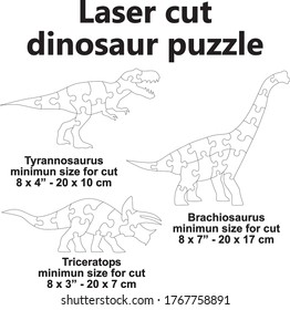 Laser cut vector Laser cut design Laser cut pattern Laser cut wood puzzle dinosaur jigsaw puzzle vector Tyrannosaurus Triceratops Brachiosaurus