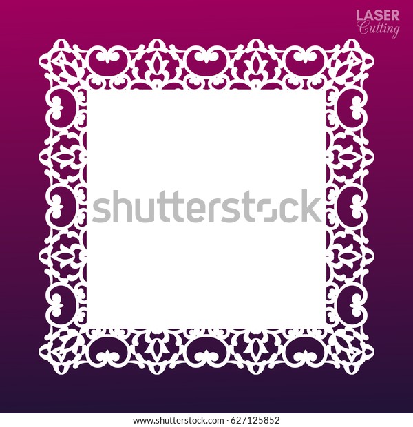 Laser cut vector frame. Abstract frame with\
swirls, vintage ornament. May be used for plotter cutting. Photo\
frame for paper cutting. Lace\
doily.