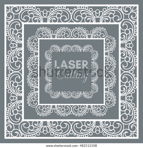 Laser cut vector frame\
collection. Set of abstract frames with lace, vector ornament,\
vintage frame. May be used for laser cutting. Photo frames for\
paper cutting.