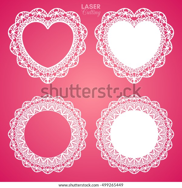 Laser cut vector frames collection. Set of\
abstract frames with lace border, vector ornament, vintage frame.\
May be used for laser cutting. Photo frames for paper cutting.\
Paper doily.