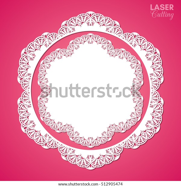 Laser cut\
vector frames. Two abstract round frames with openwork pattern,\
vector ornament, vintage frame. May be used for laser cutting.\
Photo frames for paper cutting. Lace\
doily.