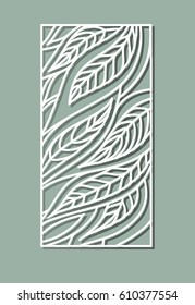 Laser cut vector panel . Cutting paper, wood, metal. Vector illustration hand drawn. Line art.