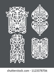 Laser cut vector panel for decorative panel. A picture suitable for printing, engraving, laser cutting paper, wood, metal, stencil manufacturing.