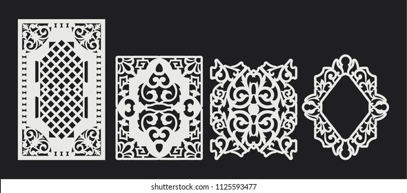 Laser cut vector panel for decorative panel. A picture suitable for printing, engraving, laser cutting paper, wood, metal, stencil manufacturing.