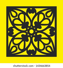 Laser cut vector panel. Elegant modern geometric abstract pattern. A picture suitable for printing, engraving, laser cutting paper, greeting cards, wood, stamp, stencil, gift box, metal, paper, stenci