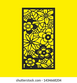Laser cut vector panel. Elegant modern geometric abstract pattern. A picture suitable for printing, engraving, laser cutting paper, greeting cards, wood, stamp, stencil, gift box, metal, paper, stenci