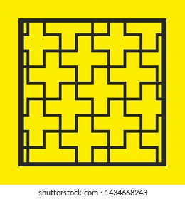 Laser cut vector panel. Elegant modern geometric abstract pattern. A picture suitable for printing, engraving, laser cutting paper, greeting cards, wood, stamp, stencil, gift box, metal, paper, stenci
