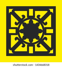 Laser cut vector panel. Elegant modern geometric abstract pattern. A picture suitable for printing, engraving, laser cutting paper, greeting cards, wood, stamp, stencil, gift box, metal, paper, stenci