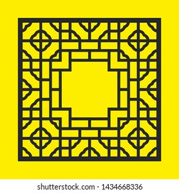 Laser cut vector panel. Elegant modern geometric abstract pattern. A picture suitable for printing, engraving, laser cutting paper, greeting cards, wood, stamp, stencil, gift box, metal, paper, stenci