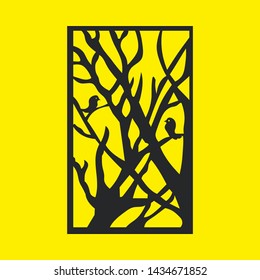 Laser cut vector panel. Elegant modern geometric abstract pattern. A picture suitable for printing, engraving, laser cutting paper, greeting cards, wood, stamp, stencil, gift box, metal, paper, stenci