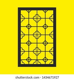Laser cut vector panel. Elegant modern geometric abstract pattern. A picture suitable for printing, engraving, laser cutting paper, greeting cards, wood, stamp, stencil, gift box, metal, paper, stenci