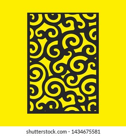 Laser cut vector panel. Elegant modern geometric abstract pattern. A picture suitable for printing, engraving, laser cutting paper, greeting cards, wood, stamp, stencil, gift box, metal, paper, stenci