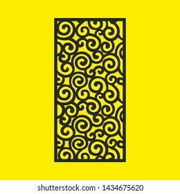 Laser cut vector panel. Elegant modern geometric abstract pattern. A picture suitable for printing, engraving, laser cutting paper, greeting cards, wood, stamp, stencil, gift box, metal, paper, stenci