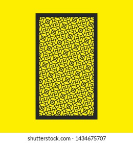 Laser cut vector panel. Elegant modern geometric abstract pattern. A picture suitable for printing, engraving, laser cutting paper, greeting cards, wood, stamp, stencil, gift box, metal, paper, stenci