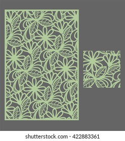 Laser cut vector panel and the seamless pattern for decorative panel. A picture suitable for printing, engraving, laser cutting paper, wood, metal, stencil manufacturing.