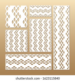 Laser cut vector panels (ratio: 1:1, 1:4, 2:1, 2:3, 3:1). Cutout silhouette with snake skin pattern. The set is suitable for engraving, laser cutting wood, metal, stencil manufacturing.