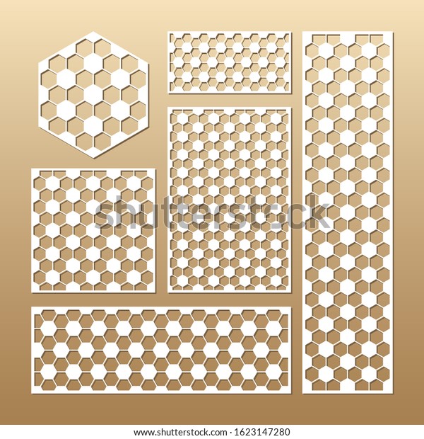Laser cut vector panels (ratio: 1:1, 1:4,\
2:1, 2:3, 3:1). Cutout silhouette with geometric football pattern.\
The set is suitable for engraving, laser cutting wood, metal,\
stencil manufacturing.