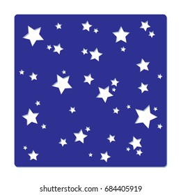 Laser cut vector stencil. Stars background. Template of picture suitable for printing and engraving. Silhouette for postcards and wallpaper.