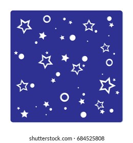 Laser cut vector stencil. Stars background. Template of picture suitable for printing and engraving. Silhouette for postcards and wallpaper.